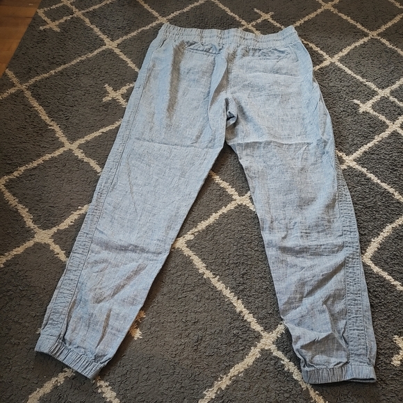 Athleta Cabo Linen Jogger Pants in Chambray Blue Size 14 - Picture 7 of 10